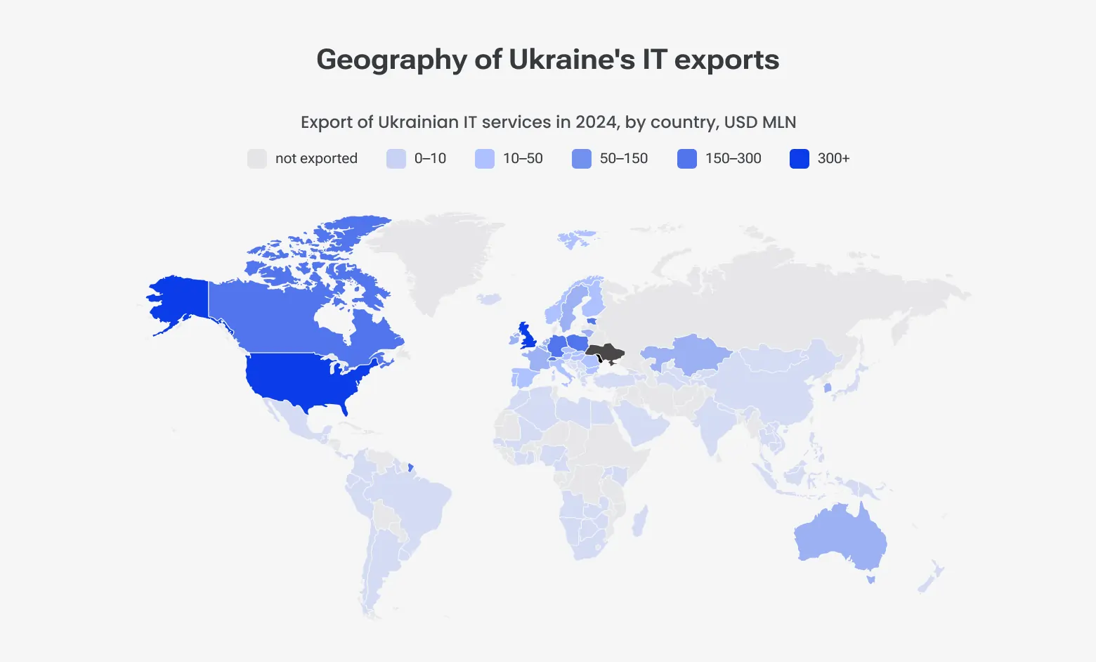 Geography of ukraine's it exports