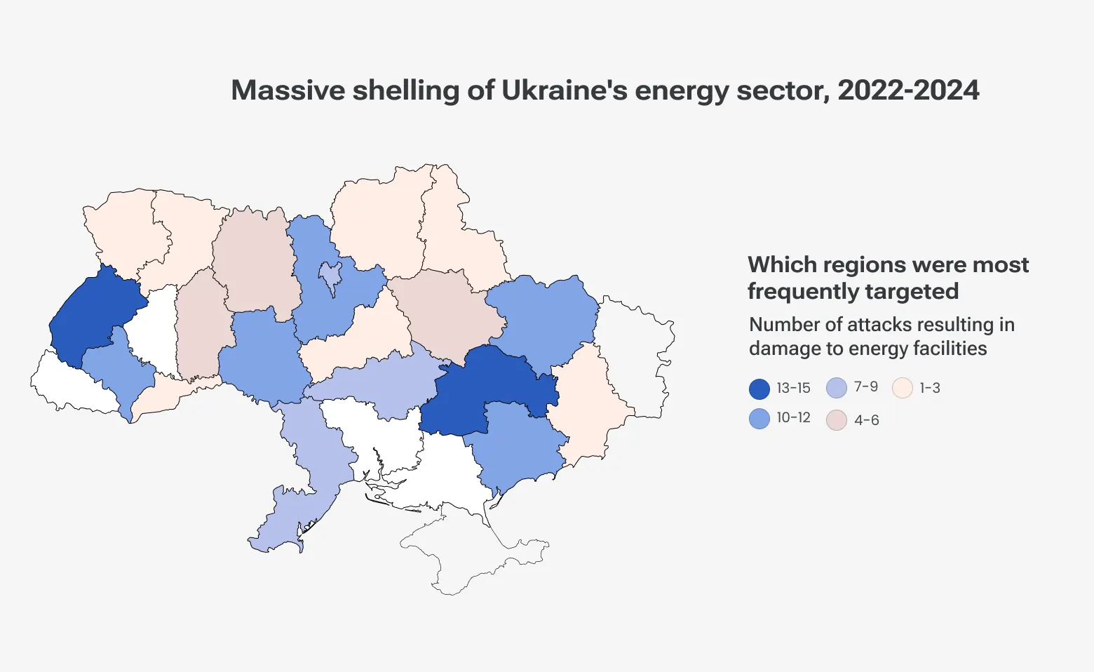 Massive shelling of Ukraine's energy sector, 2022-2024